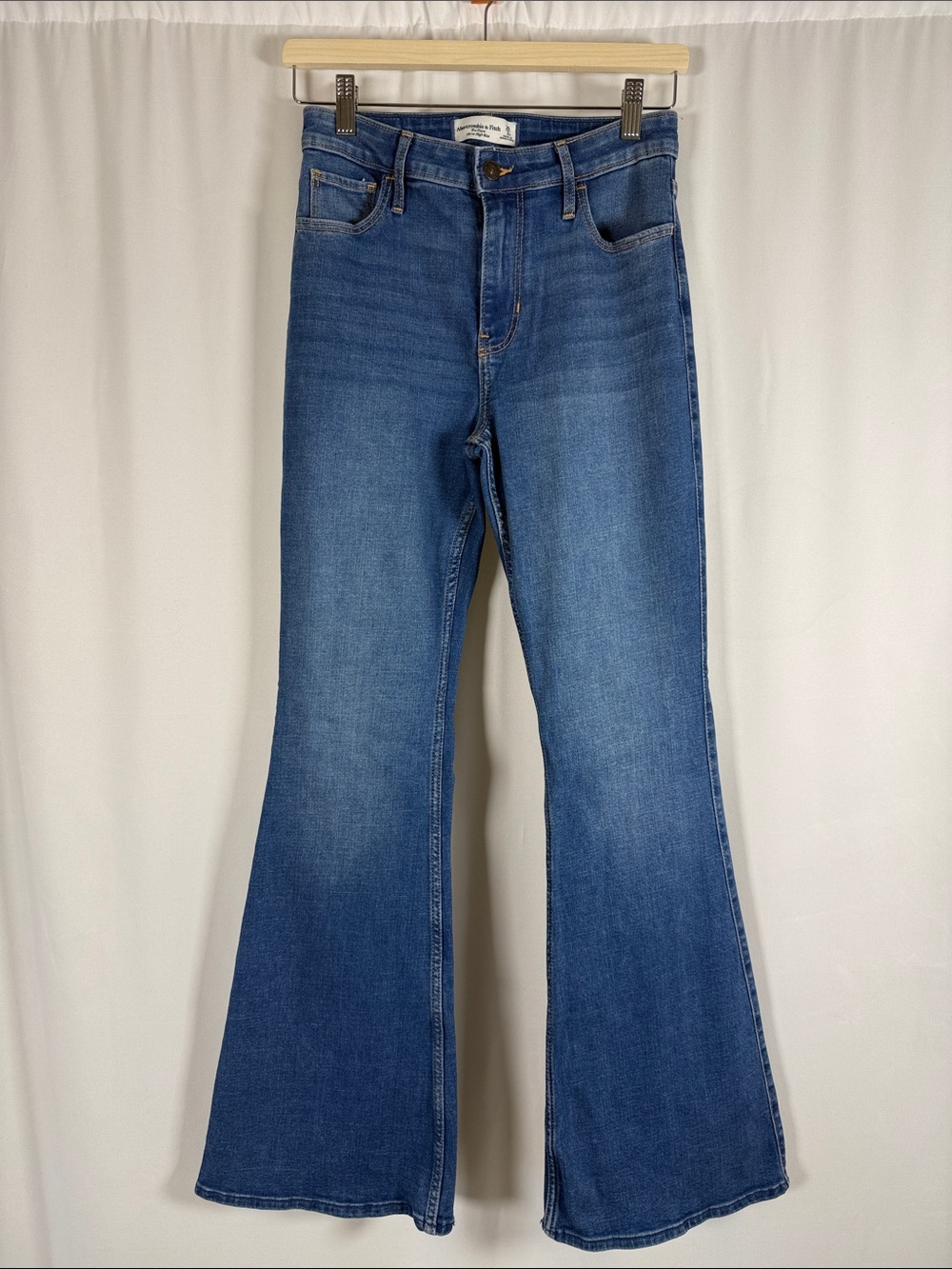 Abercrombie & Fitch Blue Ultra High-Rise Flare Jeans